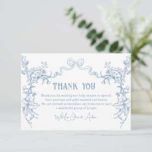 Chinoiserie Toile Baby Shower Thank You Card