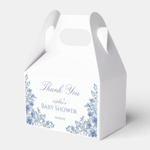 Chinoiserie Toile Blue Floral Baby Shower Favor Boxes