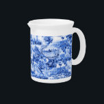 Chinoiserie toile,blue willow,blue china   beverage pitcher<br><div class="desc">Chinoiserie, toile</div>