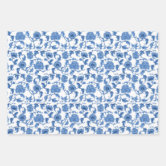 Delft Blue Floral Wrapping Paper