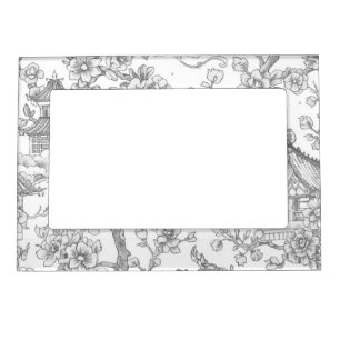 Chinoiserie Toile Dragon Cherry Blossom Ornamental Magnetic Frame