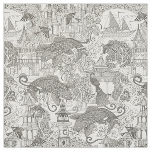 chinoiserie toile mono fabric