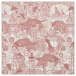 chinoiserie toile red fabric