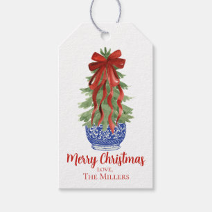 Chinoiserie Topiary Custom Christmas Gift Tags