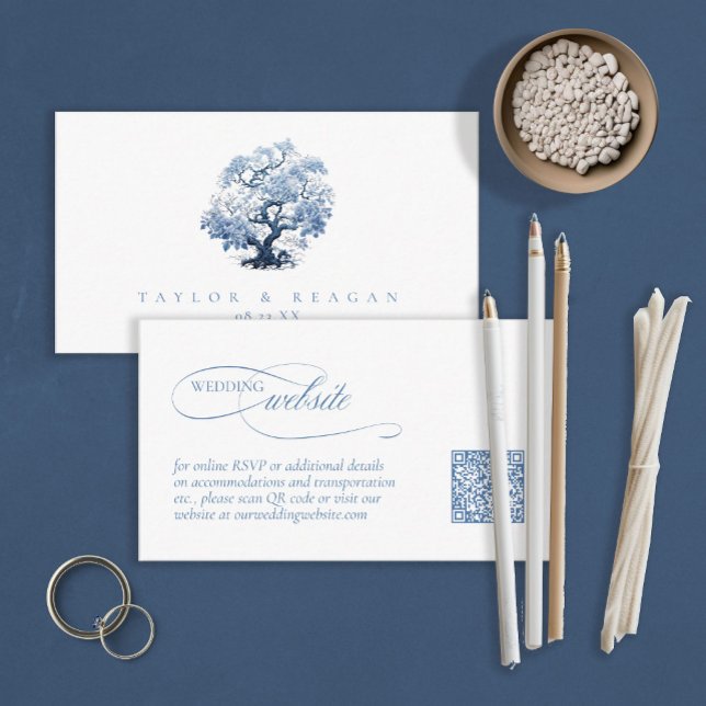Chinoiserie Tree Motif Wedding Website ID1094 Enclosure Card (Creator Uploaded)