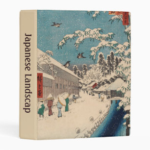 Chinoiserie Ukiyo-e Japanese Winter Snow Landscape Mini Binder