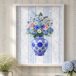 Chinoiserie Vase Watercolor Poster