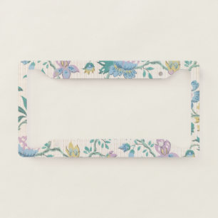 Chinoiserie Vintage Bird Floral Pastel Pattern License Plate Frame