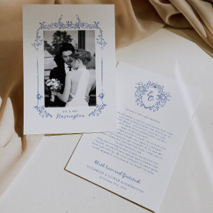 Chinoiserie Vintage Calligraphy Wedding Thank You Card