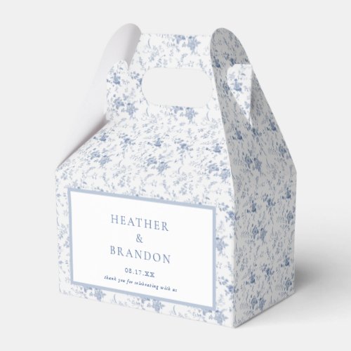 Chinoiserie Vintage Floral Blue Wedding Favor Boxes