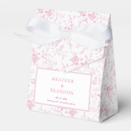 Chinoiserie Vintage Floral Pink Wedding Favor Boxes