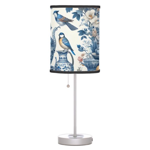 Chinoiserie Vintage Style Birds  Vases Lamp