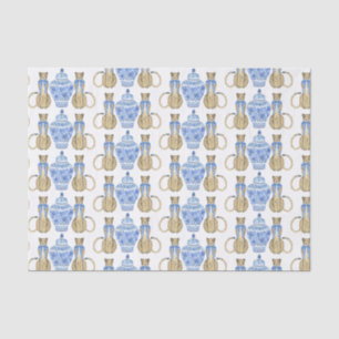 Chinoiserie Watercolor Bow Cheetah Tissue Paper