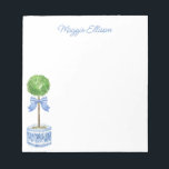 Chinoiserie Watercolor Bow Topiary Notepad<br><div class="desc">PreppyPrint.com - Add your personalized touch to this notepad. Click "customize" to change the font,  image size,  etc. Transfer this design onto the products of your choice too! Please visit my designer store,  PreppyPrint.com,  for coordinating items.</div>