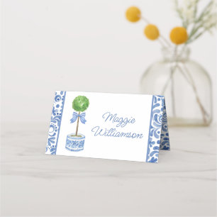 Chinoiserie Watercolor Bow Topiary Placecards