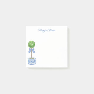 Chinoiserie Watercolor Bow Topiary Post-it Notes