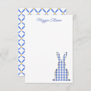 Chinoiserie Watercolor Chic Bunny Thank You Card