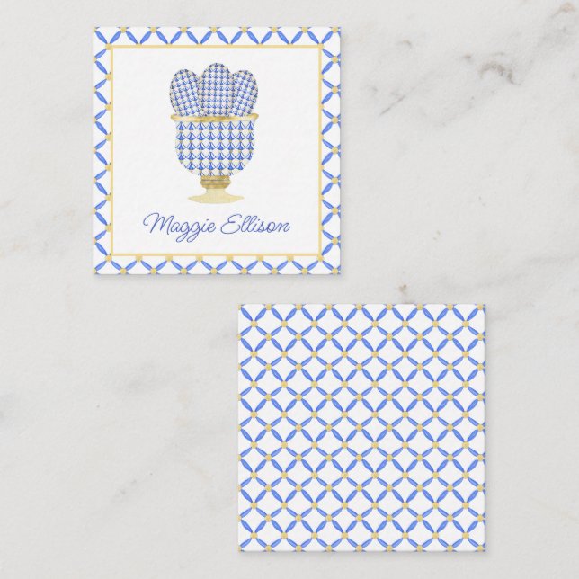 Chinoiserie Watercolor Chic Eggs Gift Enclosure  Note Card (Front/Back)