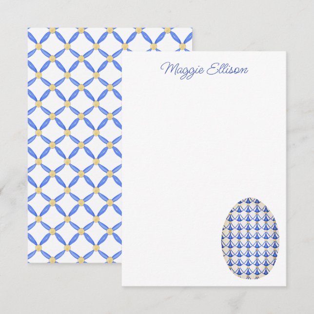 Chinoiserie Watercolor Chic Eggs Thank You Card (Front/Back)