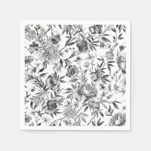 Chinoiserie Watercolor Floral Botanical Painting Napkins