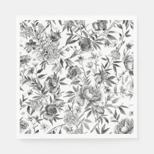 Chinoiserie Watercolor Floral Botanical Painting Napkins