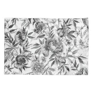 Chinoiserie Watercolor Floral Botanical Painting Pillow Case