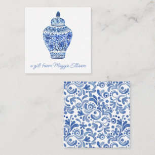 Chinoiserie Watercolor Ginger Jar Gift Enclosure Note Card
