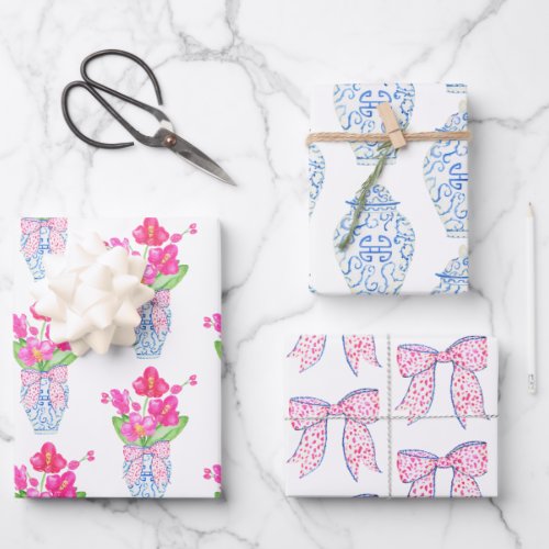 Chinoiserie Watercolor Ginger Jar Wrapping Paper