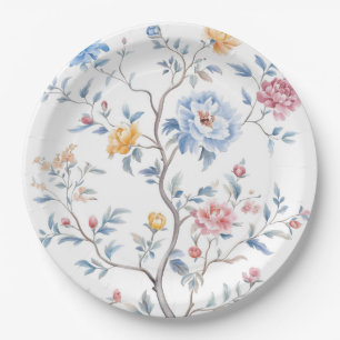Chinoiserie Watercolor Pattern  Paper Plates