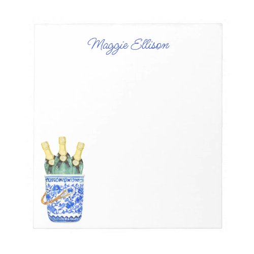 Chinoiserie Watercolor Wine Ice Bucket Notepad
