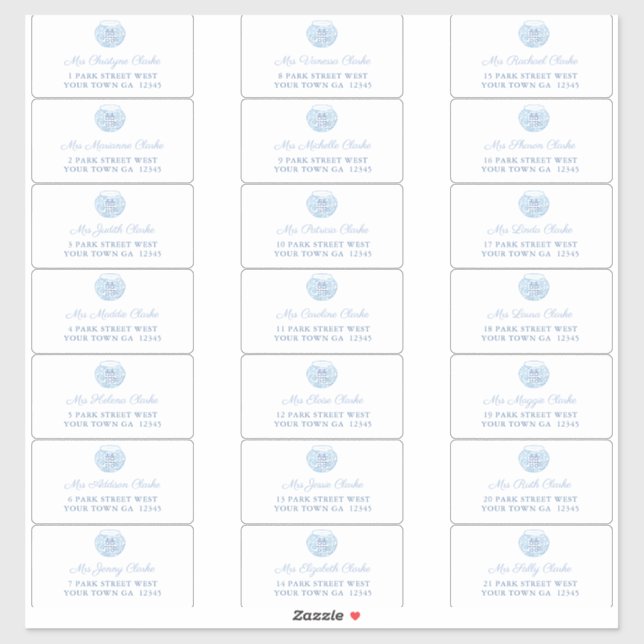Chinoiserie Wedding Guest Envelope Address Labels (Sheet)