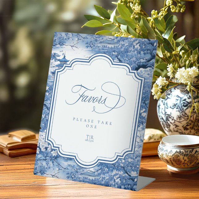 Chinoiserie Wedding Pattern Favors ID1094 Pedestal Sign (Creator Uploaded)