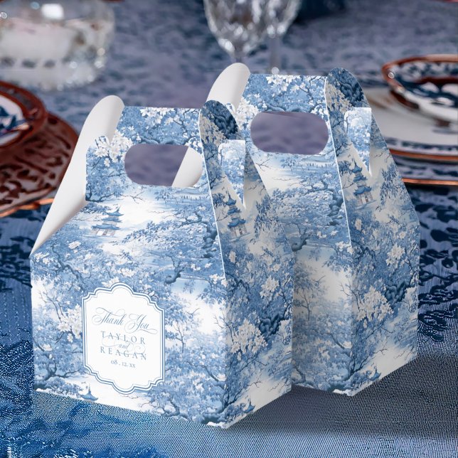 Chinoiserie Wedding Pattern Thank You ID1094 Favor Boxes (Creator Uploaded)