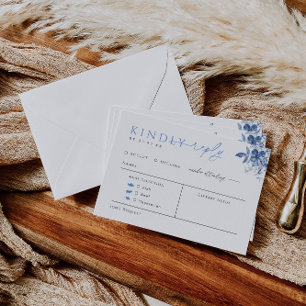 Chinoiserie Wedding Reply Card with Meal Choice