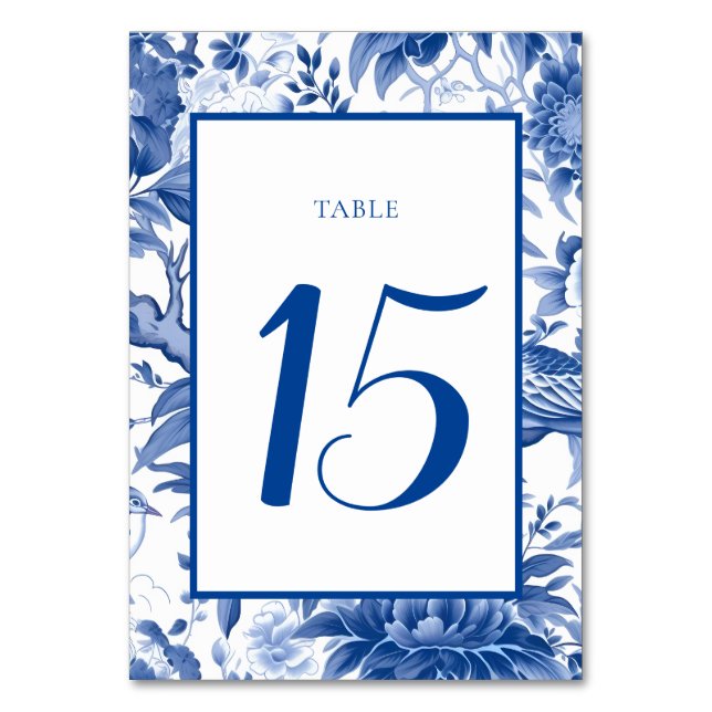 Chinoiserie Wedding Table Numbers (Front)