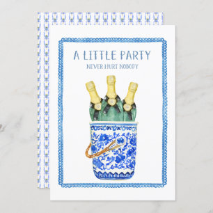 Chinoiserie Wine Bucket New Year's Eve Invitation