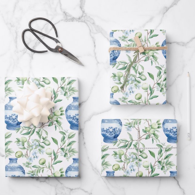 Chinoiserie Wrapping Paper Sheets (Front)