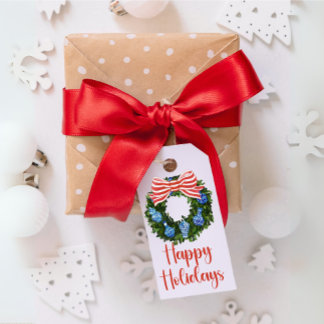 Chinoiserie Wreath Holiday Gift Tags, Christmas Gi Gift Tags