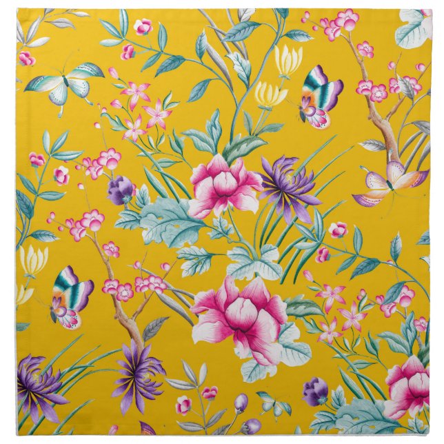 CHINOISERIE - YELLOW BASE CLOTH NAPKIN (Front)