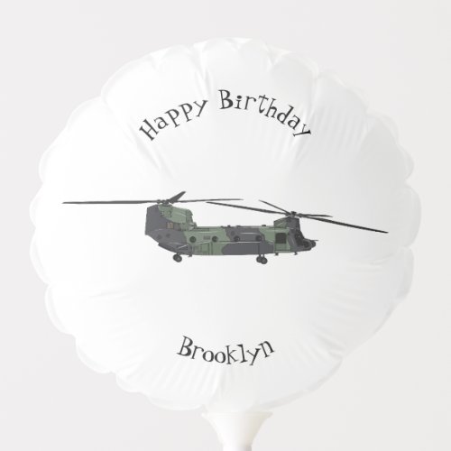 Chinook army helicopter cartoon illustration balloon