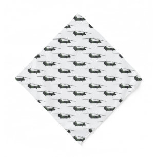 Chinook army helicopter cartoon illustration bandana