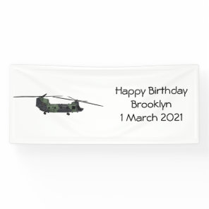 Chinook army helicopter cartoon illustration banner