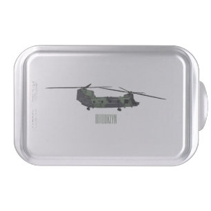 Chinook army helicopter cartoon illustration cake pan