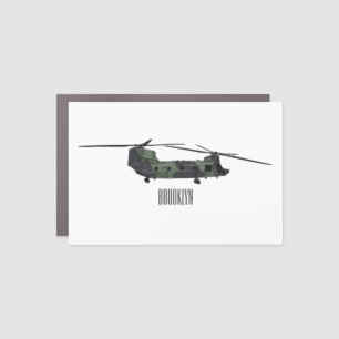 Chinook army helicopter cartoon illustration car magnet