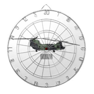 Chinook army helicopter cartoon illustration dart board