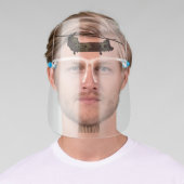 Chinook army helicopter cartoon illustration face shield (Insitu)