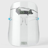 Chinook army helicopter cartoon illustration face shield (Front)