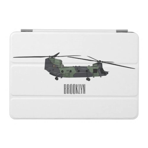 Chinook army helicopter cartoon illustration iPad mini cover