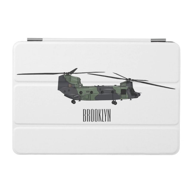 Chinook army helicopter cartoon illustration iPad mini cover (Horizontal)