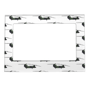 Chinook army helicopter cartoon illustration magnetic frame